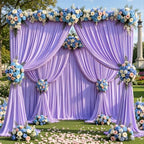 40x10ft Lavender Backdrop Curtain Panels for Parties - Wrinkle Free Polyester Photo Curtain Backdrop Wedding, alternate view
