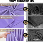 40x10ft Lavender Backdrop Curtain Panels for Parties - Wrinkle Free Polyester Photo Curtain Backdrop Wedding, alternate view