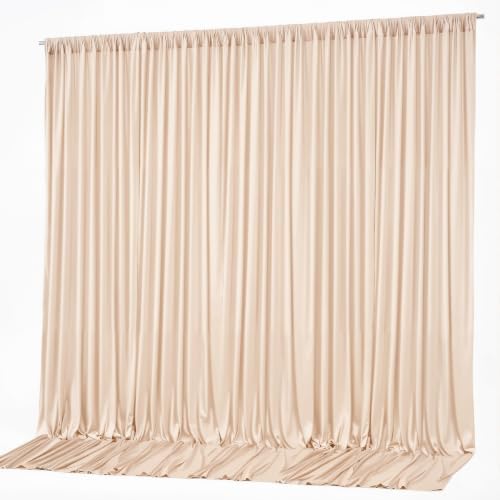40x10ft Light Apricot Backdrop Curtain Panels for Parties - Wrinkle Free Polyester Photo Curtain Backdrop