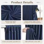 40x10FT Navy Blue Backdrop Curtains for Parties, 8 Panels Wrinkle-Free Photo Backdrop Drapes, Thickened, alternate view 4