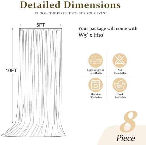40x10FT Navy Blue Backdrop Curtains for Parties, 8 Panels Wrinkle-Free Photo Backdrop Drapes, Thickened, alternate view 5