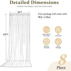 40x10FT Navy Blue Backdrop Curtains for Parties, 8 Panels Wrinkle-Free Photo Backdrop Drapes, Thickened, alternate view 5