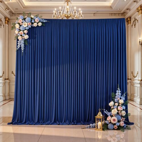 40x10FT Navy Blue Backdrop Curtains for Parties, Wrinkle-Free Photo Backdrop Drapes, Background Fabric Drapes, alternate view