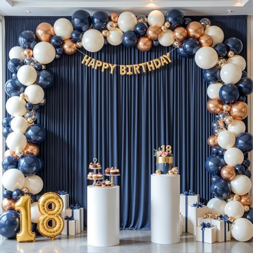 40x10ft Navy Blue Backdrop Curtains for Wedding Parties Wrinkle Free Photo Backdrop Drapes for Photography, alternate view 5