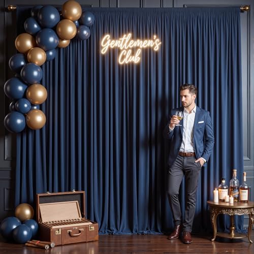 40x10ft Navy Blue Backdrop Curtains for Wedding Parties Wrinkle Free Photo Backdrop Drapes for Photography, alternate view 7