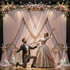 40x10FT Nude Backdrop Curtains for Wedding Parties, Wrinkle Free Polyester Photography Backdrop Drapes for Baby, alternate