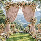 40x10FT Nude Backdrop Curtains for Wedding Parties, Wrinkle Free Polyester Photography Backdrop Drapes for Baby, alternate