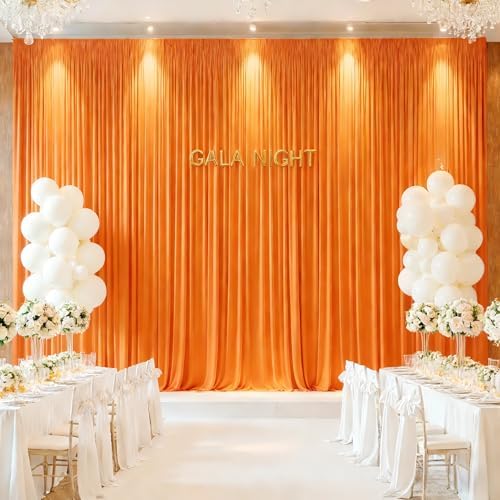40x10ft Orange Backdrop Curtain Panels for Parties - Wrinkle Free Polyester Photo Curtain Backdrop Wedding Back, alternate