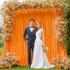 40x10ft Orange Backdrop Curtain Panels for Parties - Wrinkle Free Polyester Photo Curtain Backdrop Wedding Back, alternate
