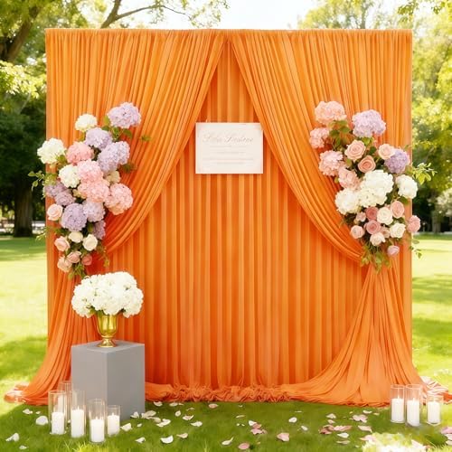 40x10ft Orange Backdrop Curtain Panels for Parties - Wrinkle Free Polyester Photo Curtain Backdrop Wedding Back, alternate