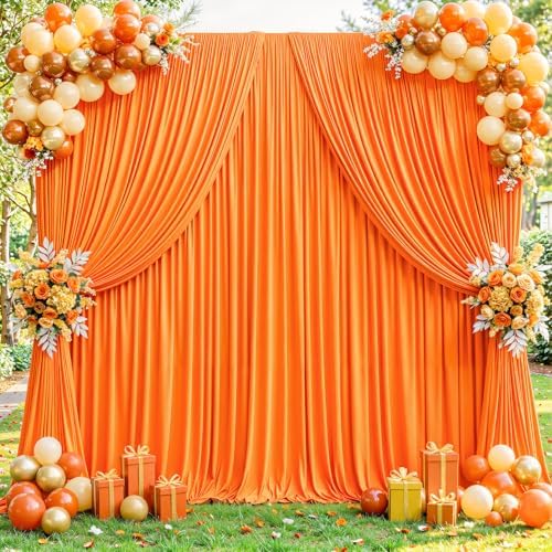 40x10ft Orange Backdrop Curtains for Wedding Parties Wrinkle Free Photo Backdrop Drapes for Photography Birthday