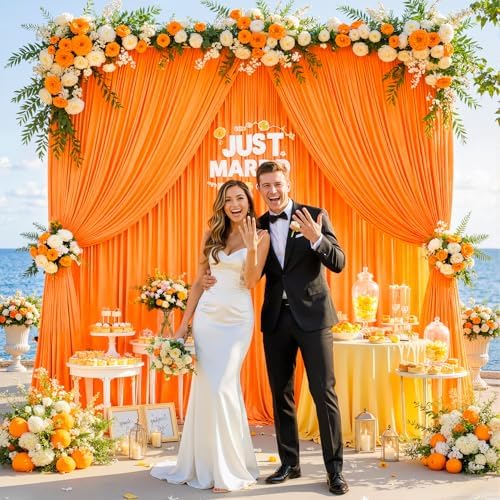 40x10ft Orange Backdrop Curtains for Wedding Parties Wrinkle Free Photo Backdrop Drapes for Photography Birthday, alternate