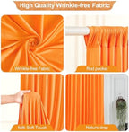 40x10FT Orange Backdrop Curtains for Wedding Parties, Wrinkle Free Polyester Photography Backdrop Drapes for, alternate view