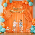 40x10FT Orange Backdrop Curtains for Wedding Parties, Wrinkle Free Polyester Photography Backdrop Drapes for, alternate view