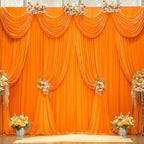 40x10FT Orange Backdrop Curtains for Wedding Parties, Wrinkle Free Polyester Photography Backdrop Drapes for, alternate view