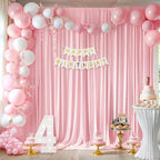 40x10ft Pink Backdrop Curtains for Wedding Parties Wrinkle Free Photo Backdrop Drapes for Photography Birthday, alternate