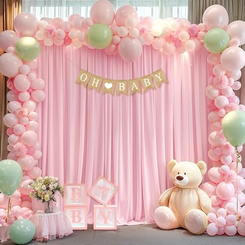 40x10ft Pink Backdrop Curtains for Wedding Parties Wrinkle Free Photo Backdrop Drapes for Photography Birthday, alternate