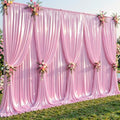 40x10ft Pink Glitter Backdrop Curtain for Parties, Wrinkle Free Satin Photo Backdrop Drapes 8 Panels 5x10FT