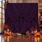 40x10ft Purple Backdrop Curtain for Parties, Wrinkle Free Photo Backdrop Drapes 8 Panels 5x10FT Polyester Back