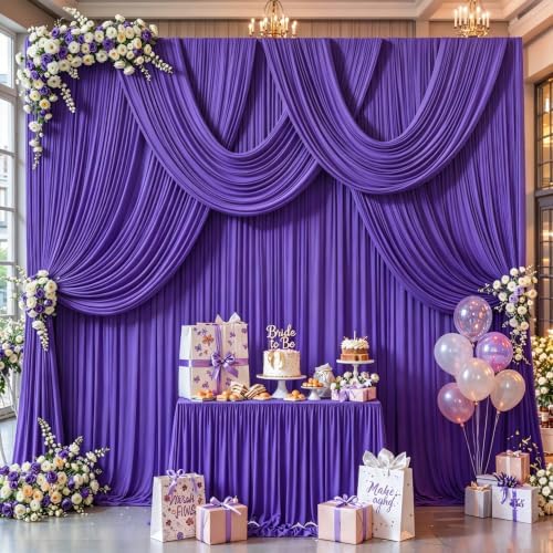 40x10ft Purple Backdrop Curtain Panels for Parties - Wrinkle Free Polyester Photo Curtain Backdrop Wedding Back, alternate