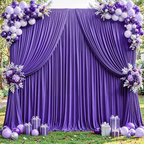 40x10ft Purple Backdrop Curtains for Wedding Parties Wrinkle Free Photo Backdrop Drapes for Photography Birthday