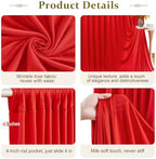 40x10FT Red Backdrop Curtains for Parties, 8 Panels Wrinkle-Free Photo Backdrop Drapes, Thickened Background, alternate view