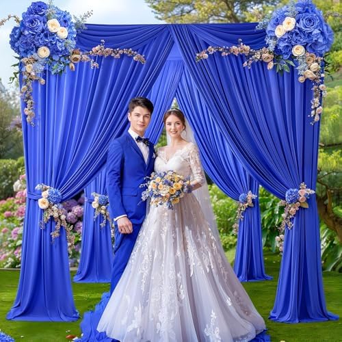 40x10ft Royal Blue Backdrop Curtains for Wedding Parties Wrinkle Free Photo Backdrop Drapes for Photography, alternate view 3