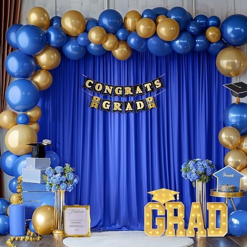40x10ft Royal Blue Backdrop Curtains for Wedding Parties Wrinkle Free Photo Backdrop Drapes for Photography, alternate view 4