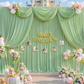 40x10ft Sage Green Backdrop Curtain for Parties Wrinkle Free Fabric Backdrop Curtain Birthday Party Photo
