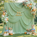40x10FT Sage Green Backdrop Curtains for Parties, 8 Panels Wrinkle-Free Photo Backdrop Drapes, Thickened