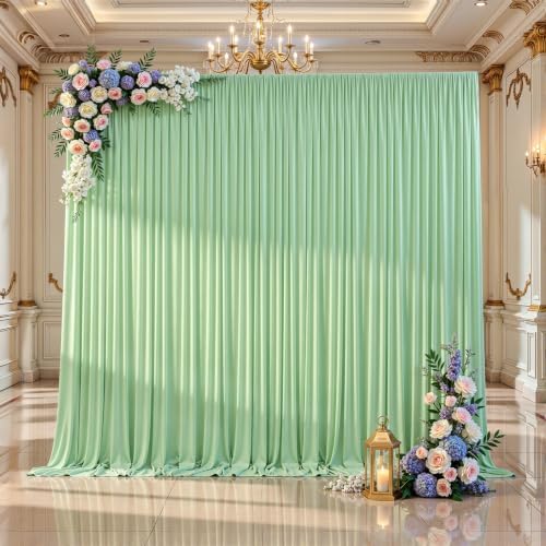 40x10FT Sage Green Backdrop Curtains for Parties, Wrinkle-Free Photo Backdrop Drapes, Background Fabric Drapes, alternate