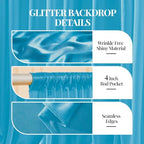 40x10ft Sky Blue Glitter Backdrop Curtain for Parties, Wrinkle Free Satin Photo Backdrop Drapes 8 Panels 5x10FT, alternate