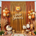 40x10ft Terracotta Glitter Backdrop Curtain for Parties, Wrinkle Free Satin Photo Backdrop Drapes 8 Panels, alternate view 6