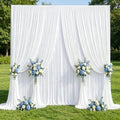 40x10ft White Backdrop Curtain Panels for Parties - Wrinkle Free Polyester Photo Curtain Backdrop Wedding Back