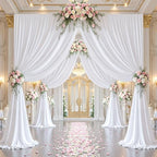 40x10ft White Backdrop Curtain Panels for Parties - Wrinkle Free Polyester Photo Curtain Backdrop Wedding Back, alternate