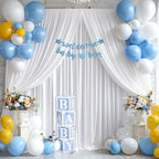 40x10ft White Backdrop Curtain Panels for Parties - Wrinkle Free Polyester Photo Curtain Backdrop Wedding Back, alternate
