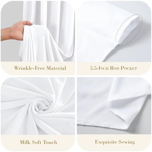 40x10ft White Backdrop Curtains for Parties Wrinkle Free Fabric Backdrop Curtain Wedding Photo Drapes Backdrop, alternate