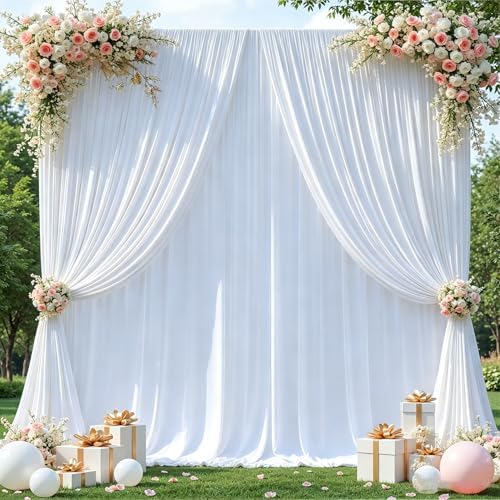 40x10ft White Backdrop Curtains for Wedding Parties Wrinkle Free Photo Backdrop Drapes for Photography Birthday