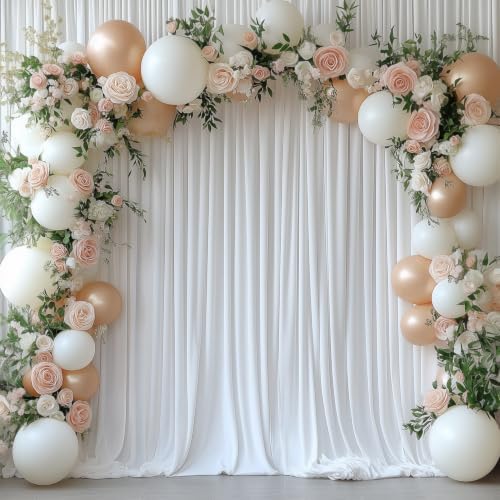 40x10FT White Backdrop Curtains for Wedding Parties, Wrinkle Free Photo Backdrop Curtains for Wedding Birthday, alternate