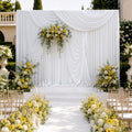 40x10FT White Backdrop Curtains, Polyester Back Drop for Parties in 40x10FT
