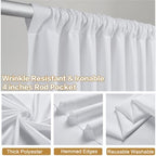 40x10FT White Backdrop Curtains, Polyester Back Drop for Parties in 40x10FT, alternate view 3