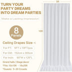 40x10FT White Backdrop Curtains, Polyester Back Drop for Parties in 40x10FT, alternate view 6