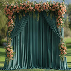 40x10ft Wrinkle Free Hunter Green Backdrop Curtain for Parties Soft Fabric Drapes Wedding Dark Green Curtain