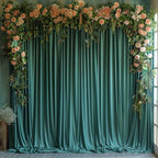 40x10ft Wrinkle Free Hunter Green Backdrop Curtain for Parties Soft Fabric Drapes Wedding Dark Green Curtain, alternate view