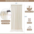 40x10ft Wrinkle Free Ivory Backdrop Curtain for Parties Soft Polyester and Nylon Fabric Drapes Wedding Birthday, alternate