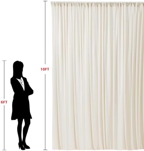 40x10ft Wrinkle Free Ivory Backdrop Curtain for Parties Soft Polyester and Nylon Fabric Drapes Wedding Birthday, alternate