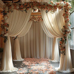 40x10ft Wrinkle Free Ivory Backdrop Curtain for Parties Soft Polyester and Nylon Fabric Drapes Wedding Birthday, alternate