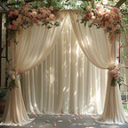 40x10ft Wrinkle Free Ivory Backdrop Curtain for Parties Soft Polyester and Nylon Fabric Drapes Wedding Birthday, alternate