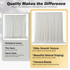 40x12 ft Beige Backdrop Curtains for Weddings Parties, Birthdays and Photos in 40x12 ft, alternate view 4