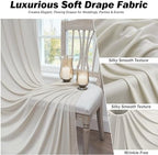 40x12 ft Beige Backdrop Curtains for Weddings Parties, Birthdays and Photos in 40x12 ft, alternate view 5